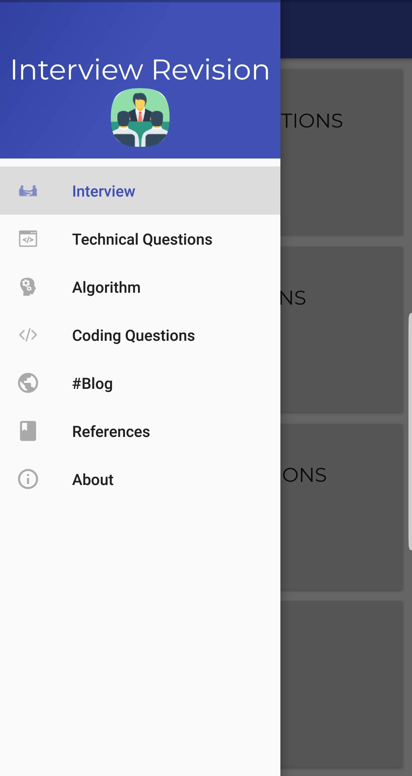 Interview Revision Main Screen
